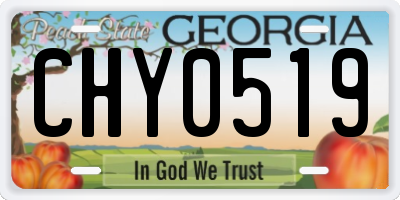 GA license plate CHY0519