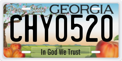 GA license plate CHY0520