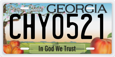 GA license plate CHY0521