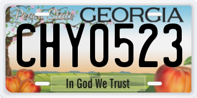GA license plate CHY0523
