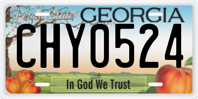 GA license plate CHY0524