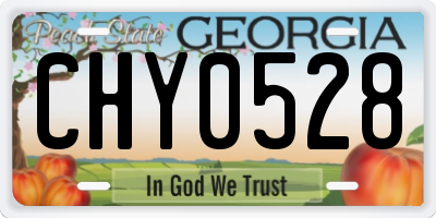 GA license plate CHY0528