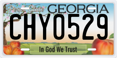 GA license plate CHY0529