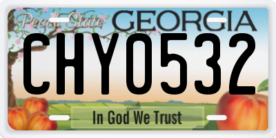 GA license plate CHY0532