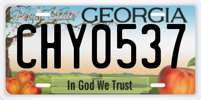 GA license plate CHY0537