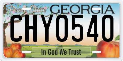 GA license plate CHY0540