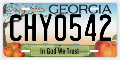 GA license plate CHY0542