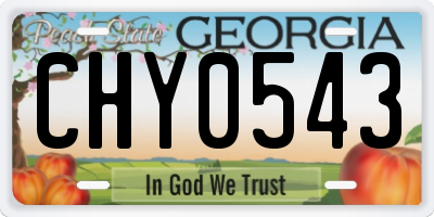 GA license plate CHY0543