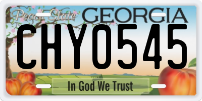 GA license plate CHY0545