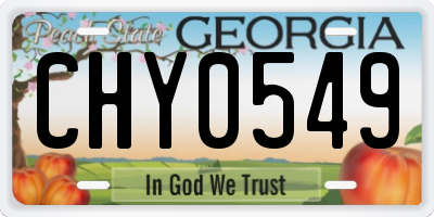 GA license plate CHY0549