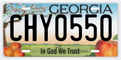 GA license plate CHY0550