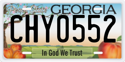 GA license plate CHY0552