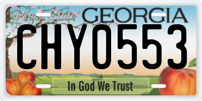 GA license plate CHY0553