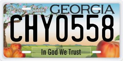GA license plate CHY0558