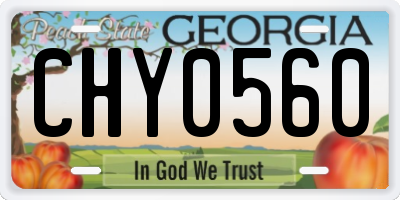 GA license plate CHY0560