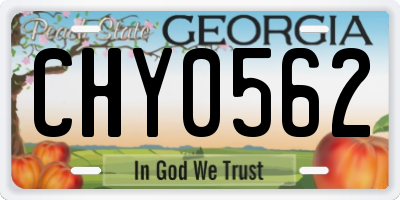 GA license plate CHY0562
