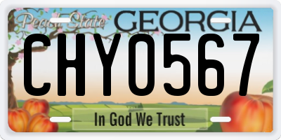 GA license plate CHY0567