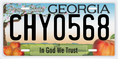 GA license plate CHY0568