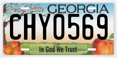 GA license plate CHY0569