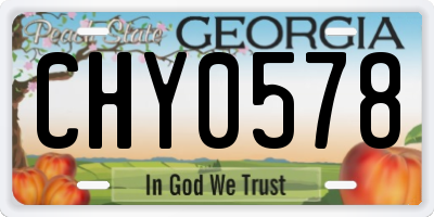 GA license plate CHY0578
