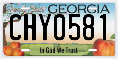 GA license plate CHY0581