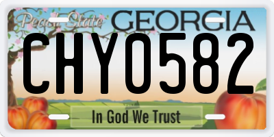 GA license plate CHY0582