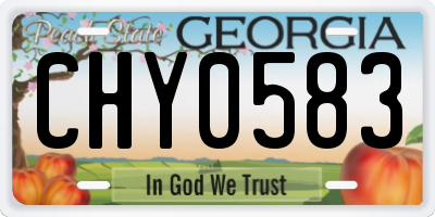 GA license plate CHY0583