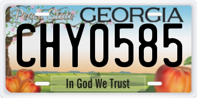 GA license plate CHY0585
