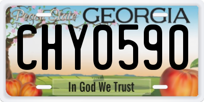 GA license plate CHY0590