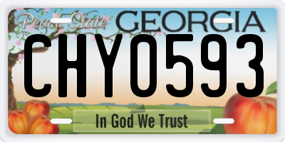 GA license plate CHY0593
