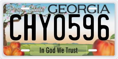 GA license plate CHY0596