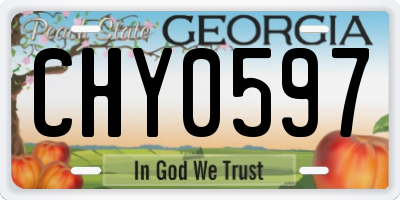GA license plate CHY0597