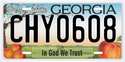 GA license plate CHY0608