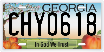 GA license plate CHY0618