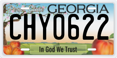 GA license plate CHY0622