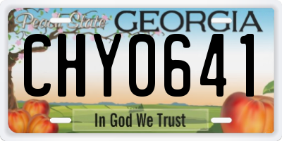 GA license plate CHY0641