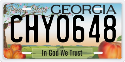 GA license plate CHY0648