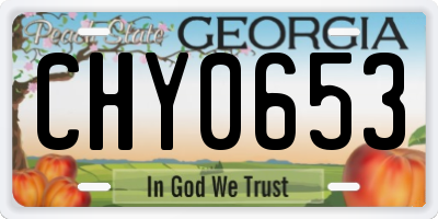 GA license plate CHY0653