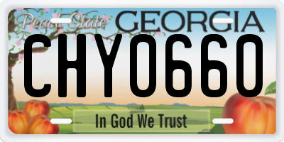 GA license plate CHY0660