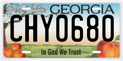 GA license plate CHY0680