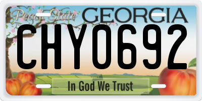 GA license plate CHY0692