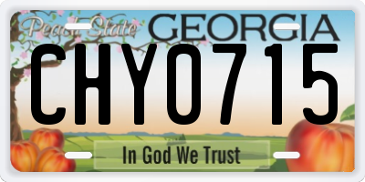 GA license plate CHY0715