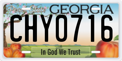 GA license plate CHY0716