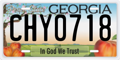 GA license plate CHY0718