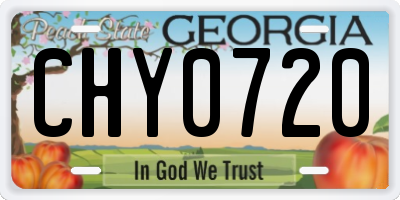 GA license plate CHY0720