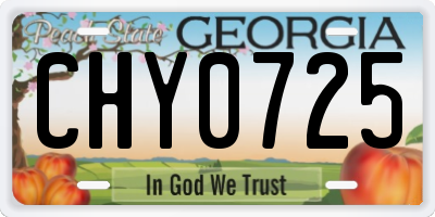 GA license plate CHY0725