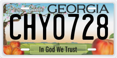 GA license plate CHY0728