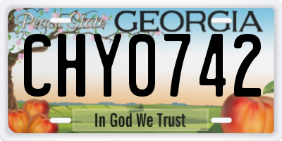 GA license plate CHY0742