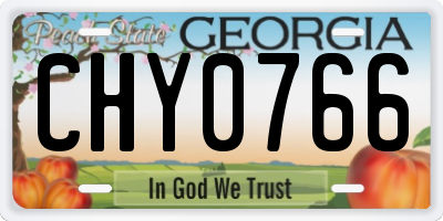GA license plate CHY0766