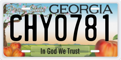 GA license plate CHY0781